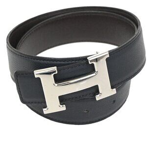 HERMES H Logo Constance Reversible Buckle Belt Leather